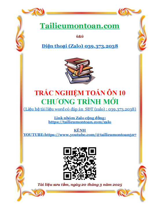 Trắc nghiệm toán luyện thi vào lớp 10 chương trình mới